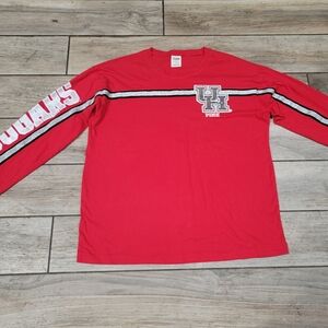 Victorias Secret U of H Cougars Womens Longsleeve College Spirit Shirt Blingy Lg